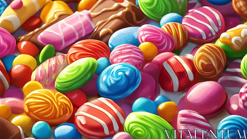 Colorful Candy and Lollipop Collection in Vibrant 3D Render
