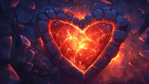 Incandescent Heart Core: Luminous Geometric Crystalline Structure.