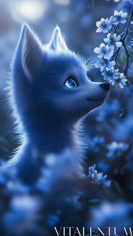 Noctilucent foxling sampling floral luminance in bloomfield.