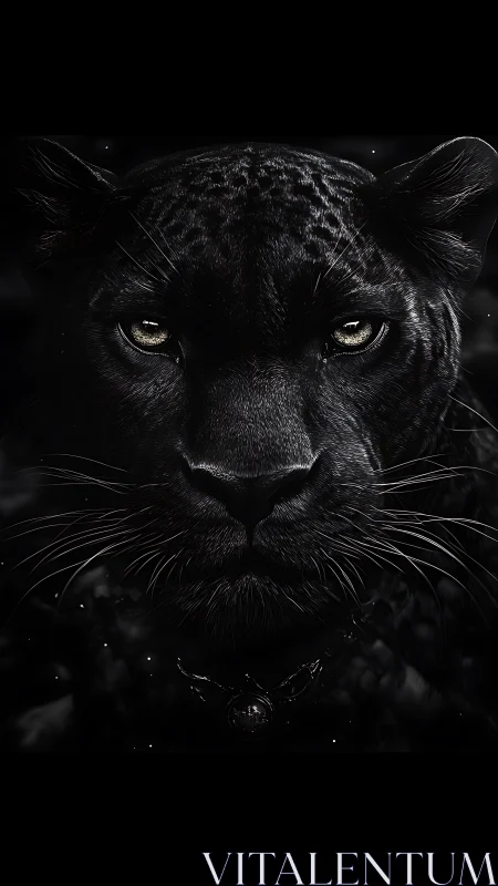 Black Panther Portrait with Piercing Eyes.