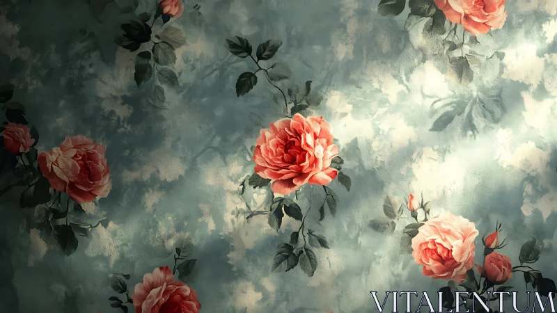 Romantic Floral Composition in Muted Tones.