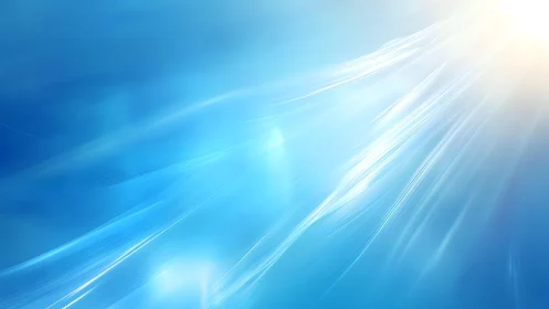 Bright blue abstract background with radiant light streaks.
