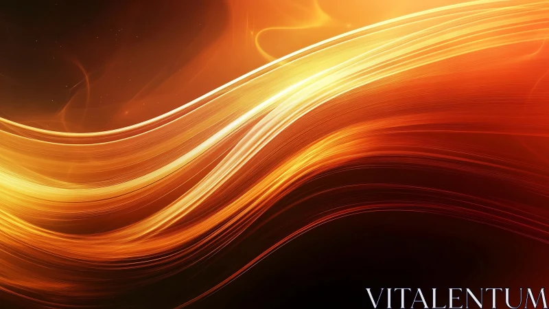Fluid Wave Motion: Layered Orange Abstract Rendering.