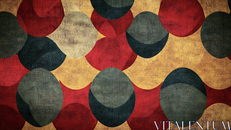 Textured geometric circles over vintage warm canvas background.