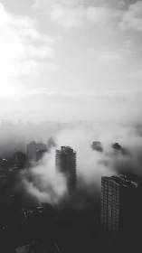 Fog-Stolen Skyline Where Towers Drift Through Quiet Light.
