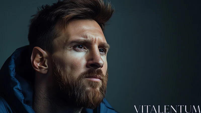 Close-up male portrait with beard under soft directional light