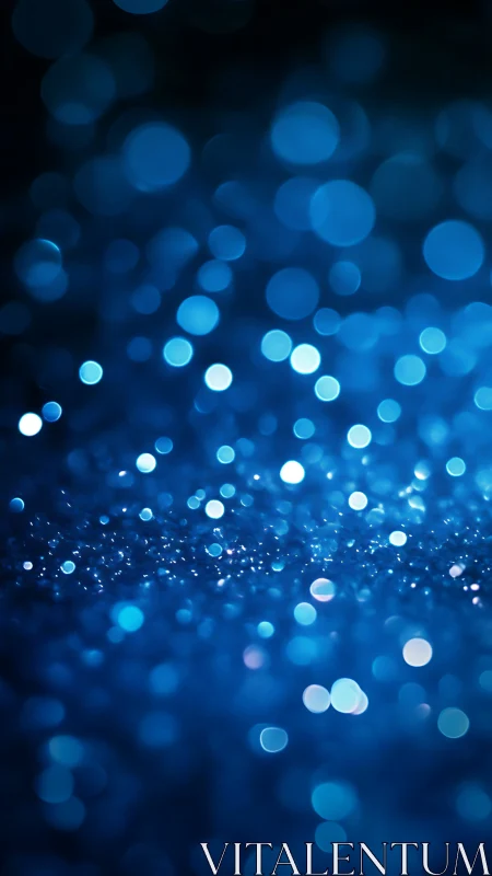 Defocused blue bokeh field renders luminous abstract depth