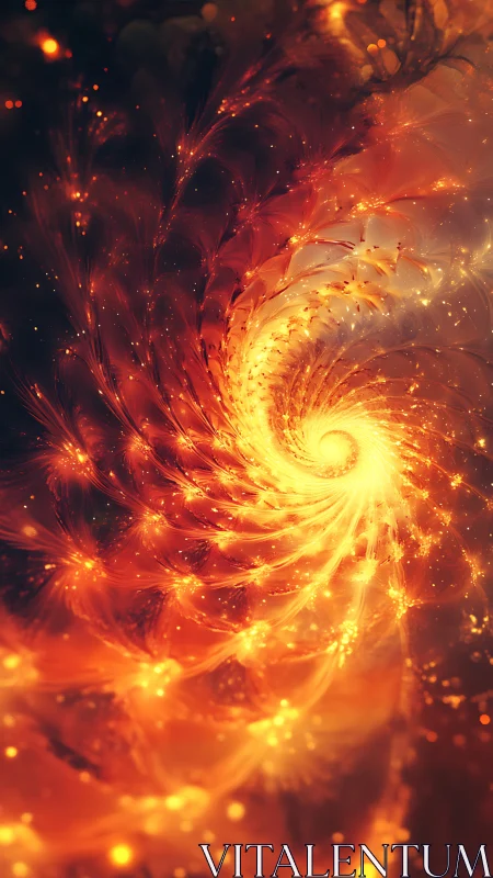Solar spiral bloom of embers swirling into cosmic dusk.