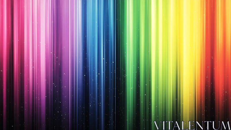 Chromatic light streaks with prismatic vertical spectrum glow.
