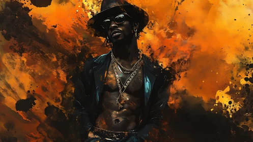 Smoldering swagger walks through a storm of liquid fire