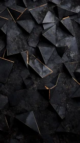 Shimmering geometric shards rest in dark luxurious layers