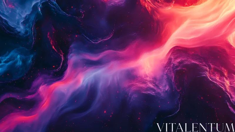 Radiant cosmic nebula drifts across deep violet space