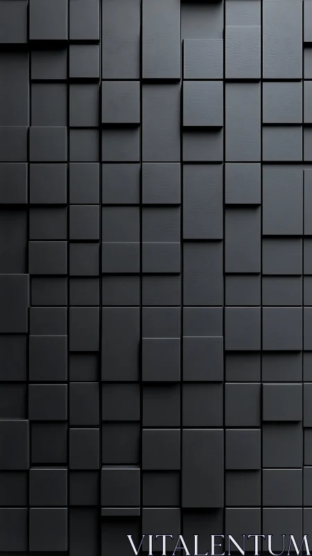 Tessellated black relief grid with staggered cubic elevations.