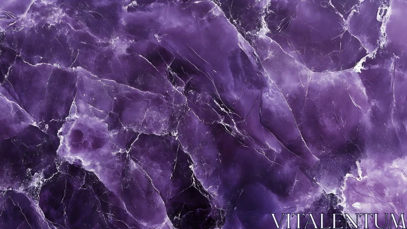 Purple crystalline stone surface shows veined translucent texture
