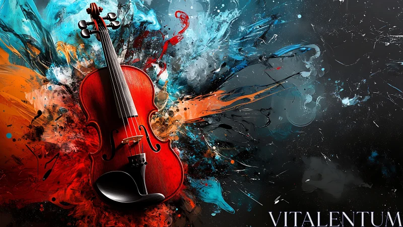 Crimson violin detonates color into an electric soundstorm