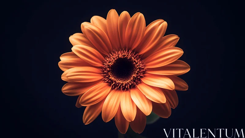 Gerbera Daisy Study: High-Contrast Orange Petals with Textural Stamen Detail