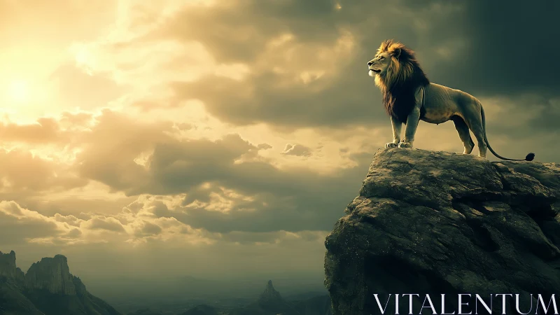 Sun-drenched mountain monarch surveys a storm-tinted kingdom