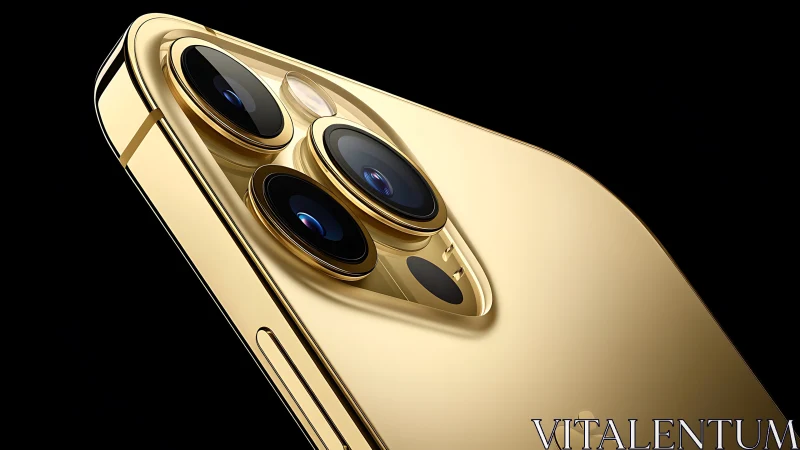 Premium Gold Smartphone Rear Camera System Product Render.