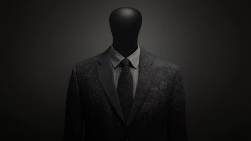Faceless silhouette sharpens its authority in tailored charcoal