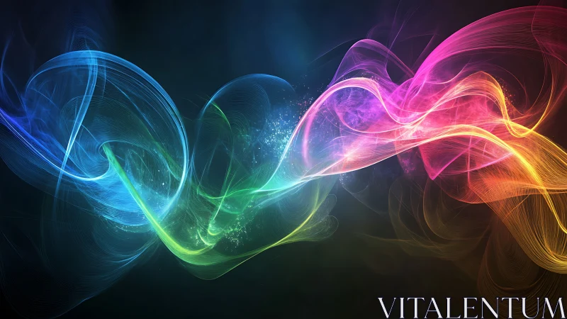 Chromatic light trails form dynamic flowing spectral ribbons