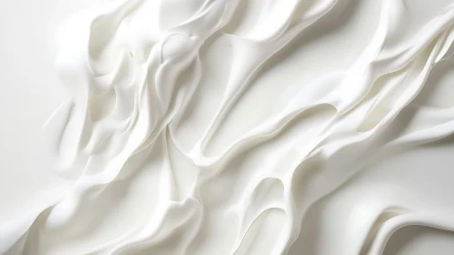 Abstract flowing white silk fabric texture in minimalist style.
