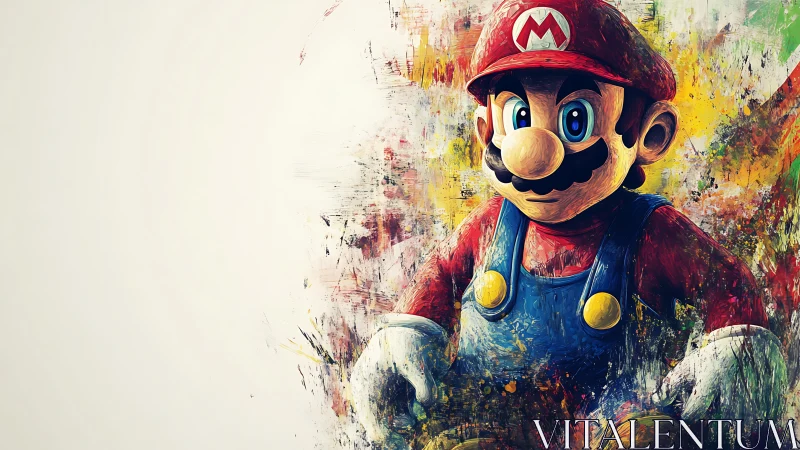 Paint-splashed plumber hero storms a whirlwind of color.