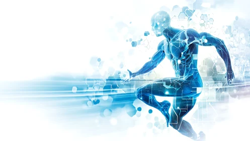 Dynamic digital runner exploring the edge of human potential.