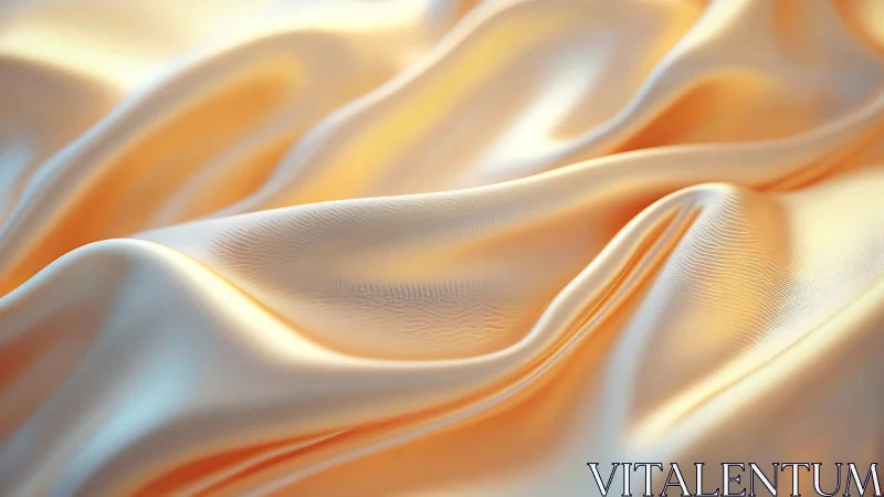 Specular peach satin folds under diffuse directional light.