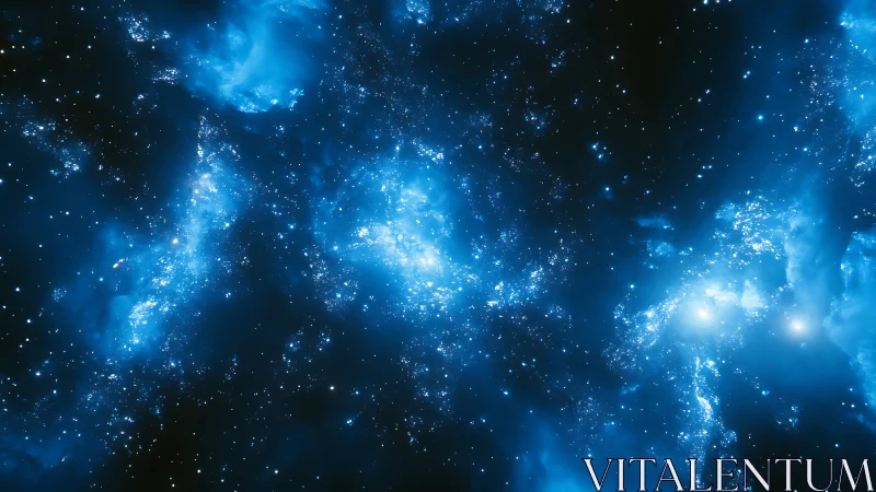 Gentle blue nebula clouds drifting across a starry night sky.