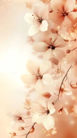 Delicate Floral Cascade Blossoms Glow Softly in Warm Light