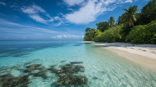 Tropical Coastal Beach with Turquoise Waters.