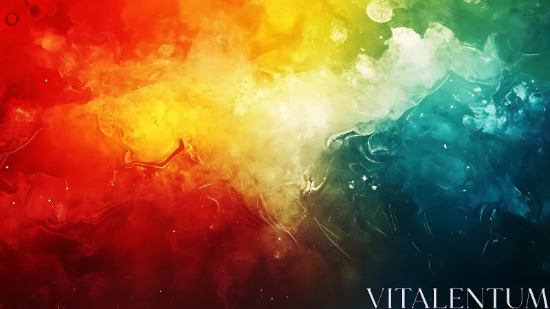 Multicolor digital abstraction shows horizontal thermal gradient