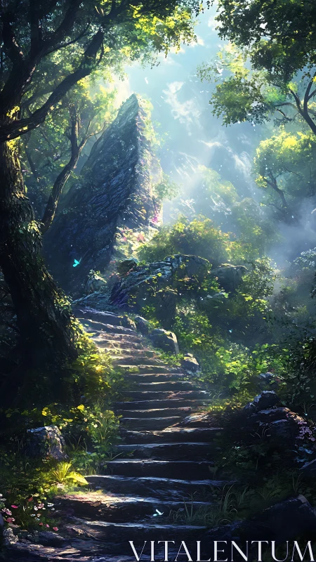 Luminous Passage Through Emerald Canyon Beckons the Wanderer Onward