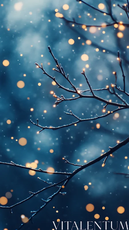 Winter branches catching little sparks of wandering light.