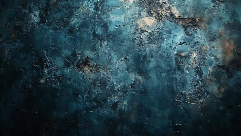 Textured Blue Abstract Wall with Rustic and Weathered Effect.
