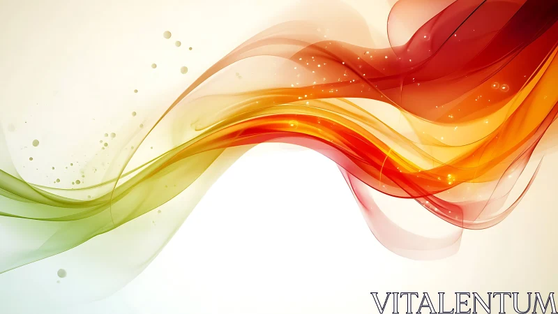 Glowing ribbons of color sweep gently across soft white light