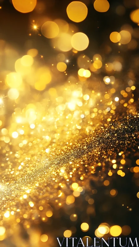 Golden stardust cascade in a glowing bokeh dreamfield.