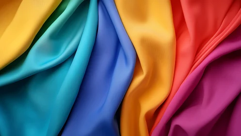 Silken rainbow currents fold color into soft quiet waves