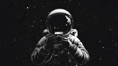 Astronaut photographer captures deep space in stark monochrome.