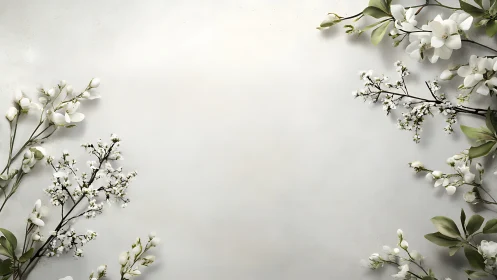 Minimalist White Bloom Tapestry Whispers Elegance.