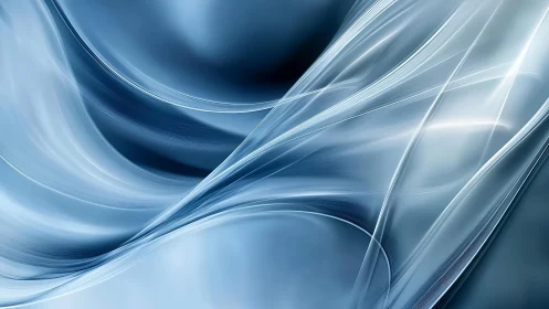 Smooth Flowing Blue Abstract Waves with a Futuristic Digital Style.