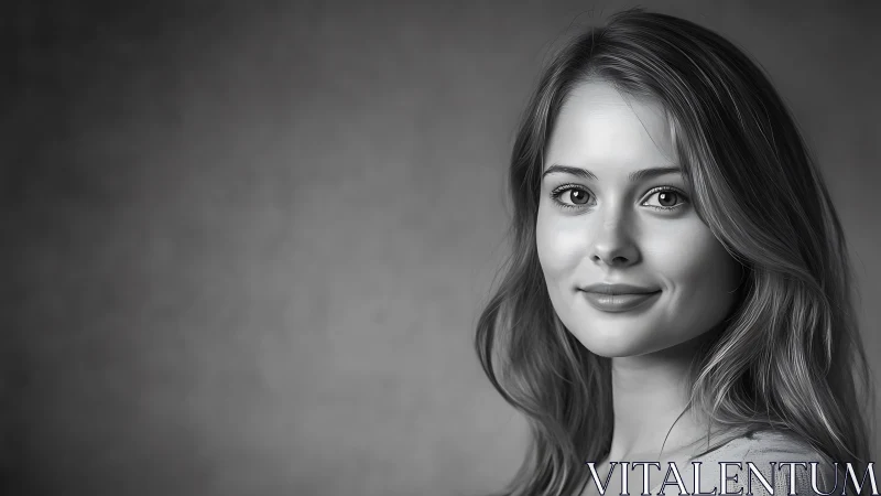 Soft grayscale portrait where quiet confidence gently glows.