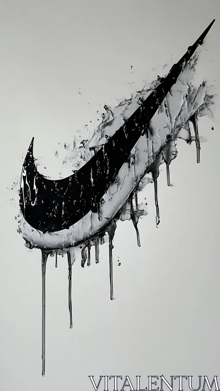 Bold black swoosh splashes across a sleek white canvas