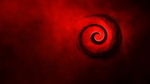 Crimson nebula whirl curls inward like a digital eclipse