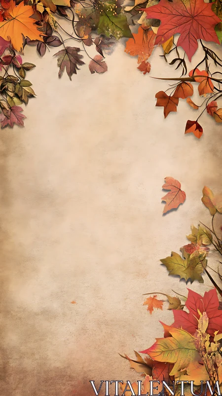 Rustling autumn border quietly frames warm nostalgic space