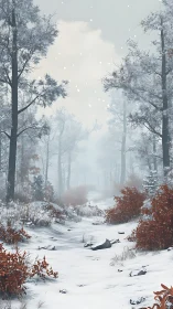 Winter Forest Path Blanketed in Magical Snow