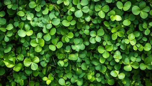 Dense clover ground cover with overlapping green leaves.