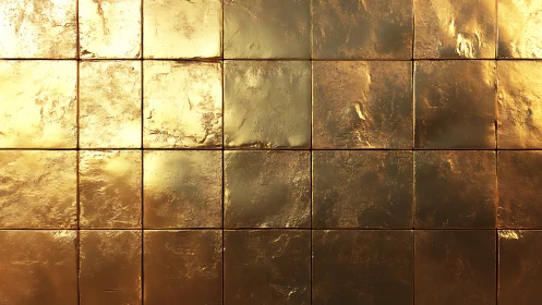 Gold leaf tiled surface with warm reflective texture.