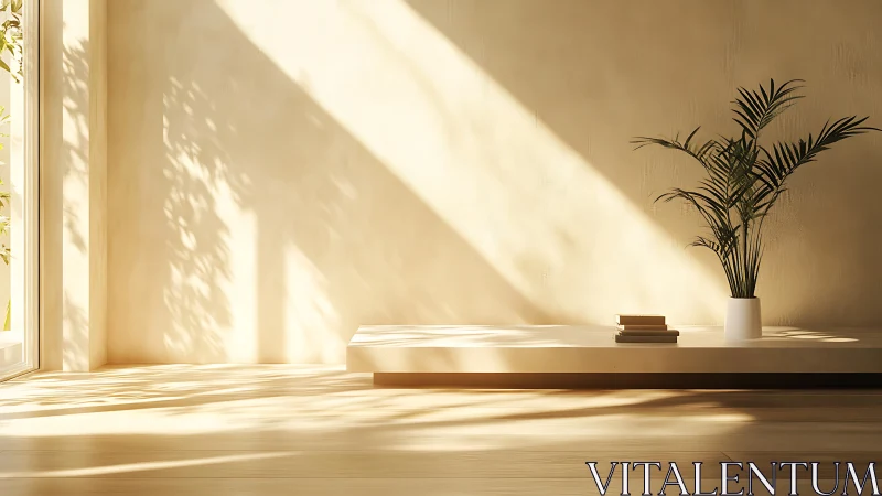 Sunlit minimalist interior renders calibrated soft light gradients