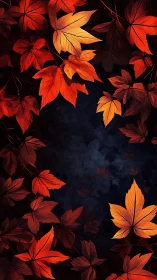 Crimson maple cascade circling a midnight indigo hollow.